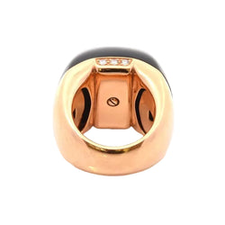 Bague Cocktail en or rose, ébène et diamants