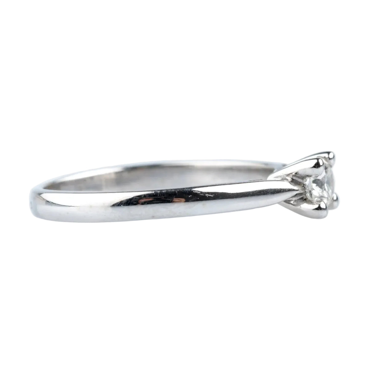 White Gold Solitaire Ring with Diamond