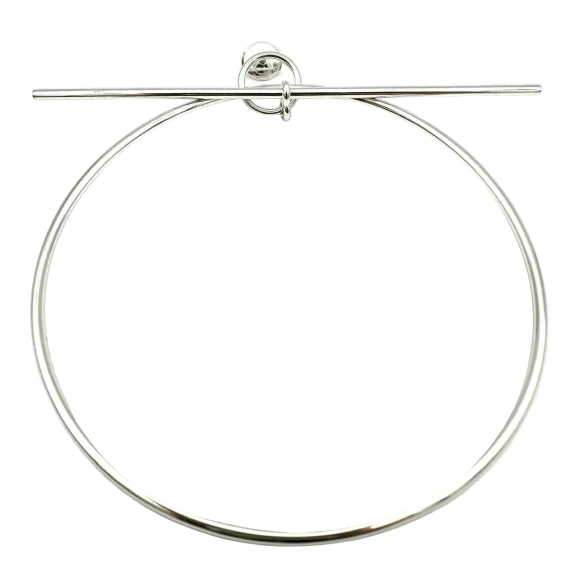 HERMÈS "Loop" GM Silver Hoop Earrings
