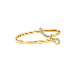 Yellow Gold Bangle Bracelet with Rubies and Diamonds
