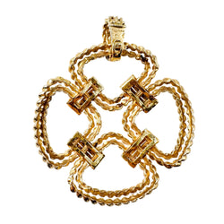 Necklace - FRED pendant in yellow gold and diamonds