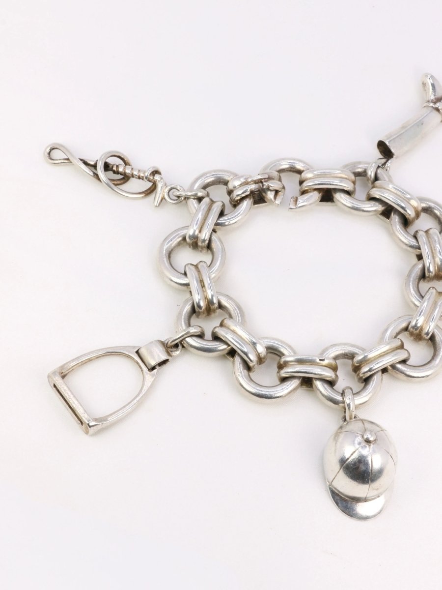 Gaétan de Percin (attributed to HERMES) Silver bracelet and horse