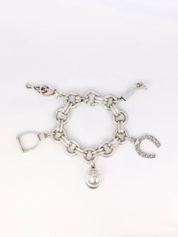Gaétan de Percin (attribué à HERMES) Bracelet en argent et breloques thème hippique - Castafiore