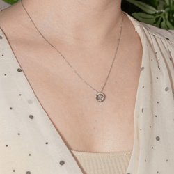 Garel Collier Solitaire Or blanc Diamant - Castafiore