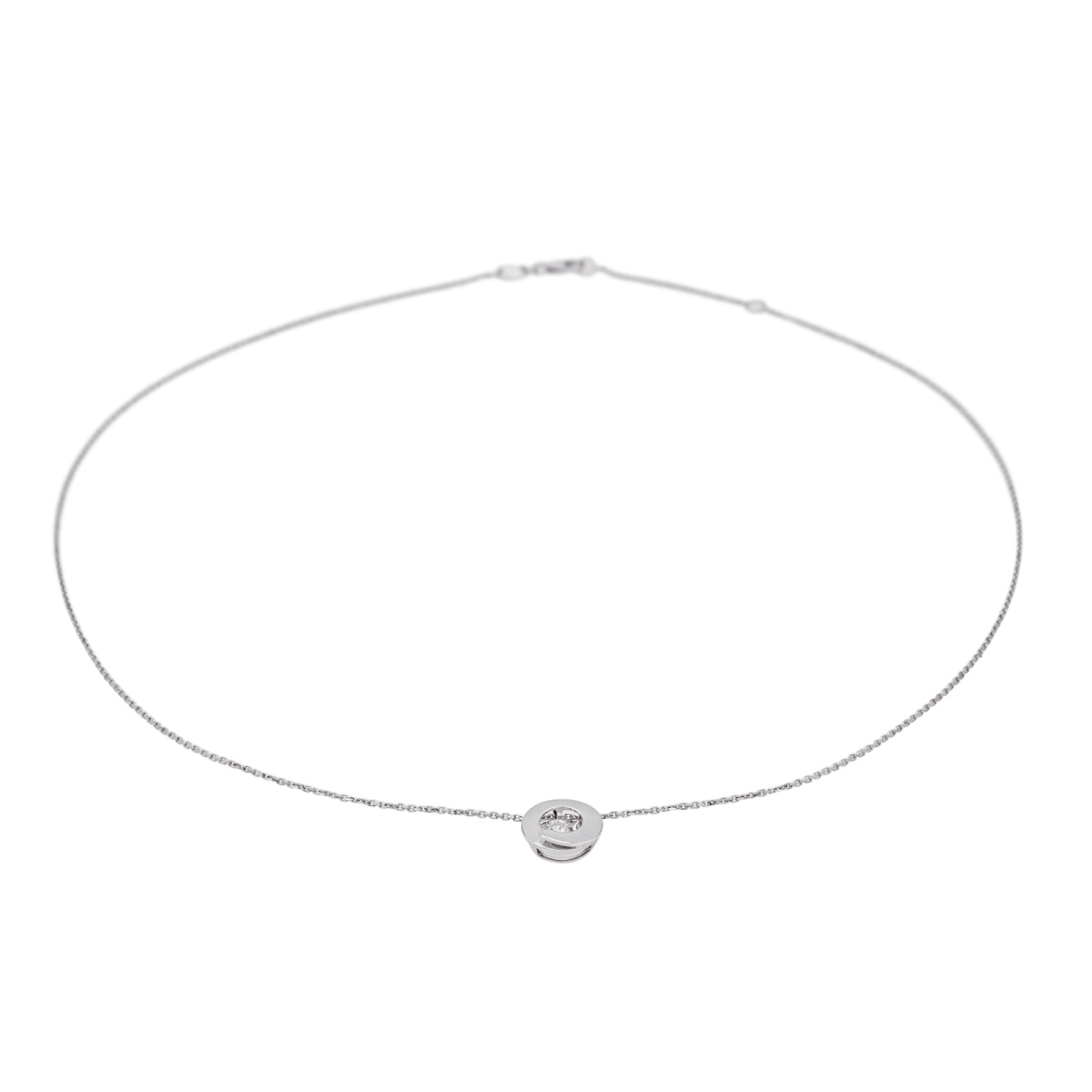Garel Collier Solitaire Or blanc Diamant - Castafiore