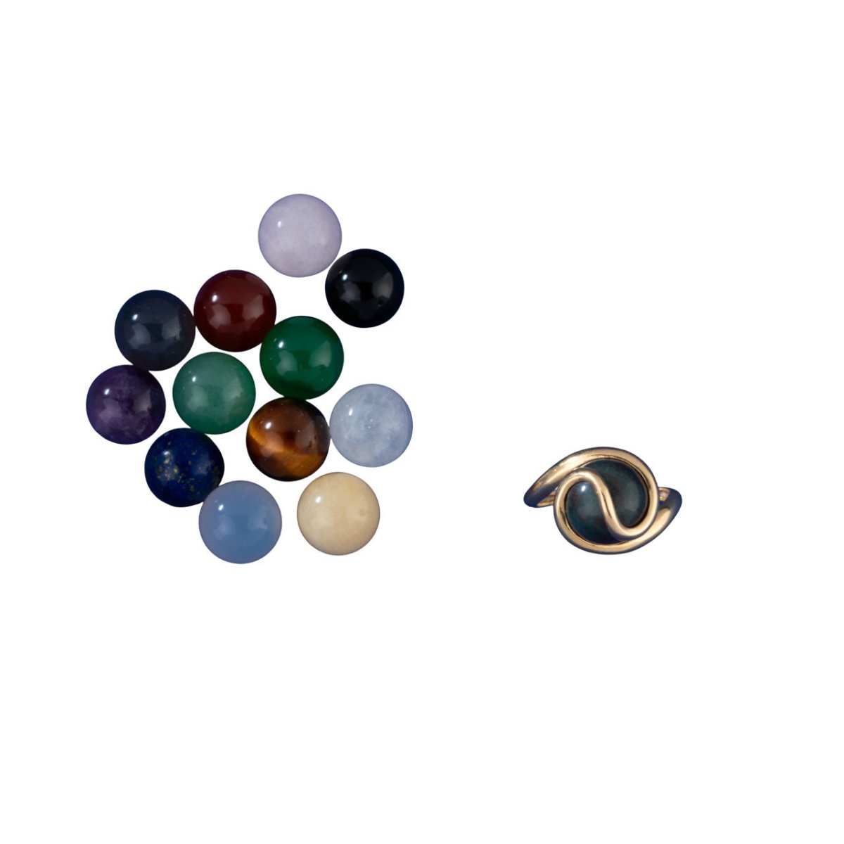 GILBERT ALBERT Bague en or jaune 18 K avec billes interchangeable