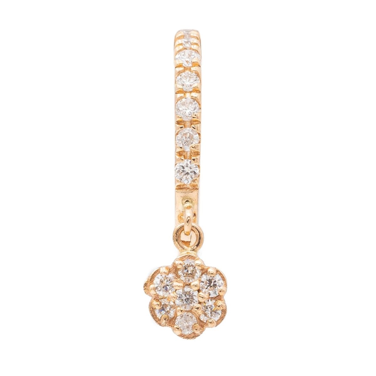 Ginette NY Boucles d'oreilles Be mine lotus solo Or rose Diamant - Castafiore