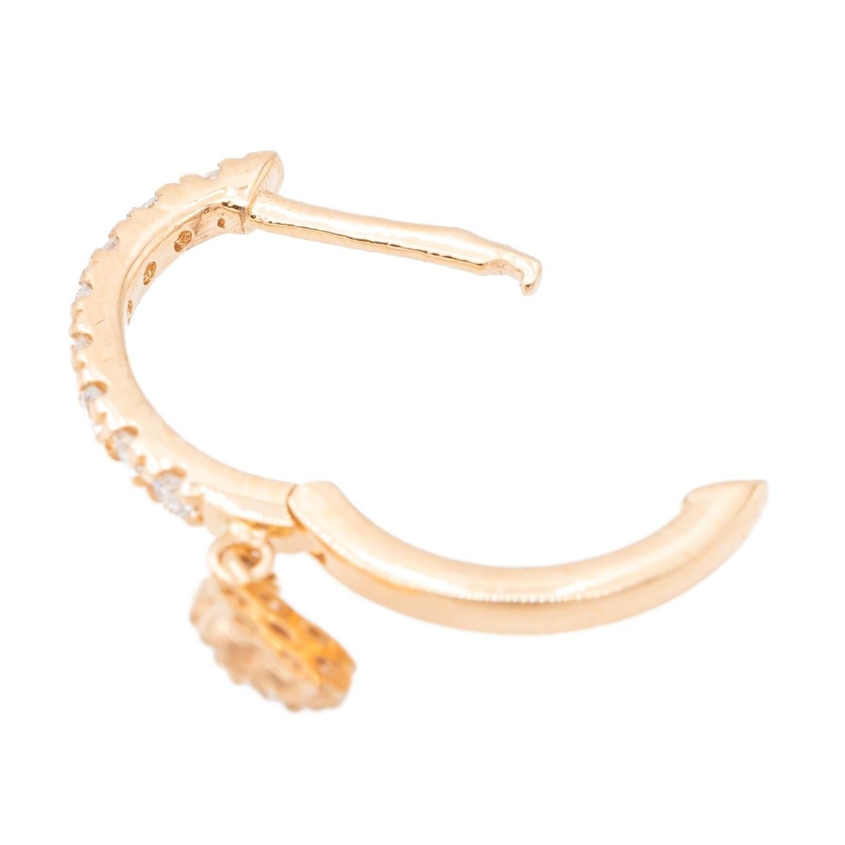 Ginette NY Boucles d'oreilles Be mine lotus solo Or rose Diamant - Castafiore