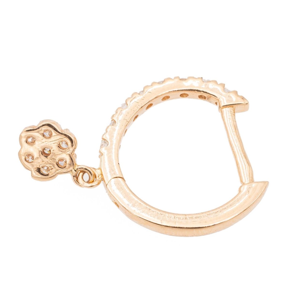 Ginette NY Boucles d'oreilles Créole Be Mine Solo Or rose Diamant - Castafiore