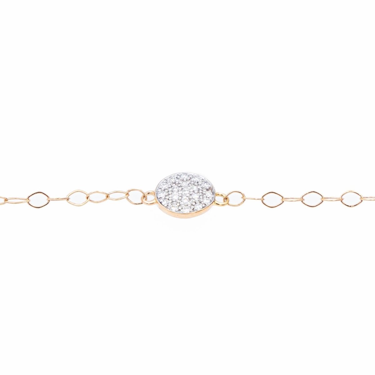 Ginette NY Bracelet Mini Diamond Ever Disc Bracelet Or rose diamant - Castafiore