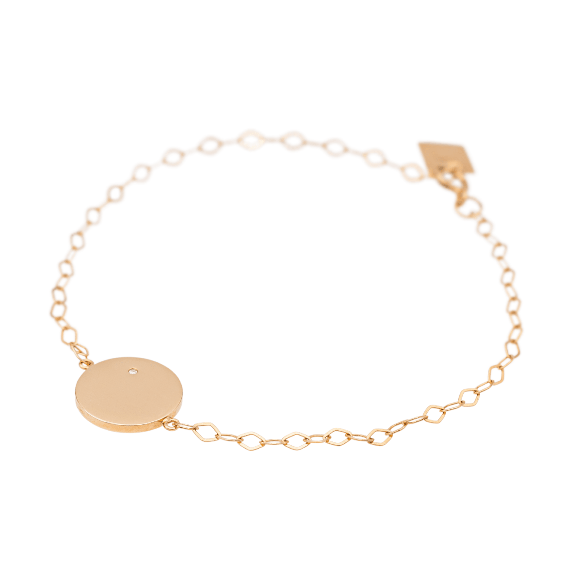 Ginette NY Bracelet Mini ever disc Or rose Diamant - Castafiore