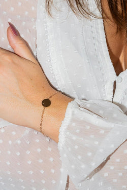 Ginette NY Bracelet Mini ever disc Or rose Diamant - Castafiore