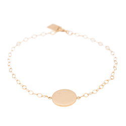 Ginette NY Bracelet Mini ever disc Or rose Diamant - Castafiore