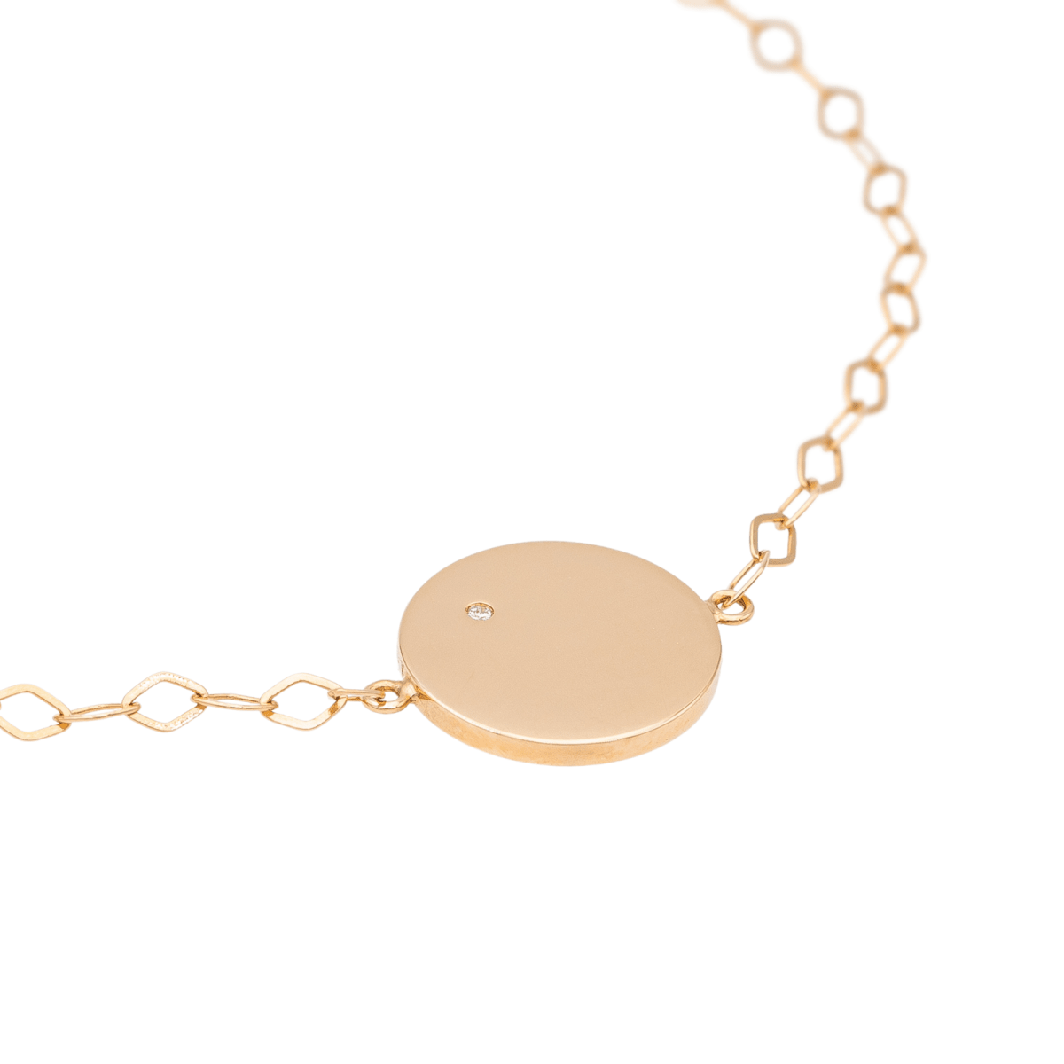 Ginette NY Bracelet Mini ever disc Or rose Diamant - Castafiore