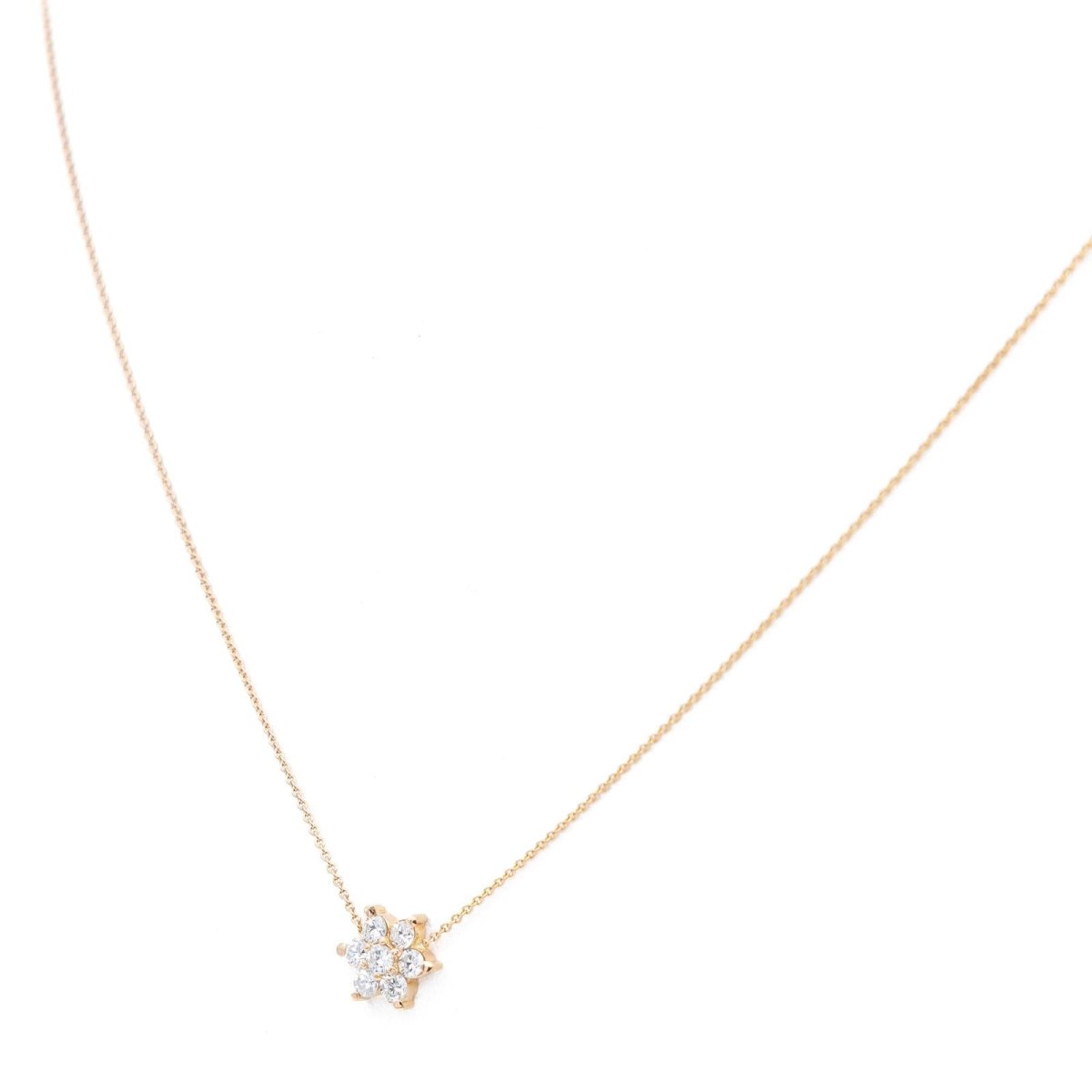 Ginette NY Collier "Diamond Star Necklace" en or rose et diamants - Castafiore