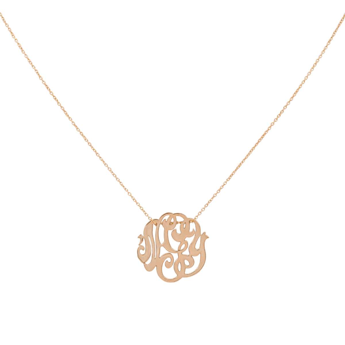 Ginette NY Collier Pendentif Baby Lace Monogram Or rose - Castafiore