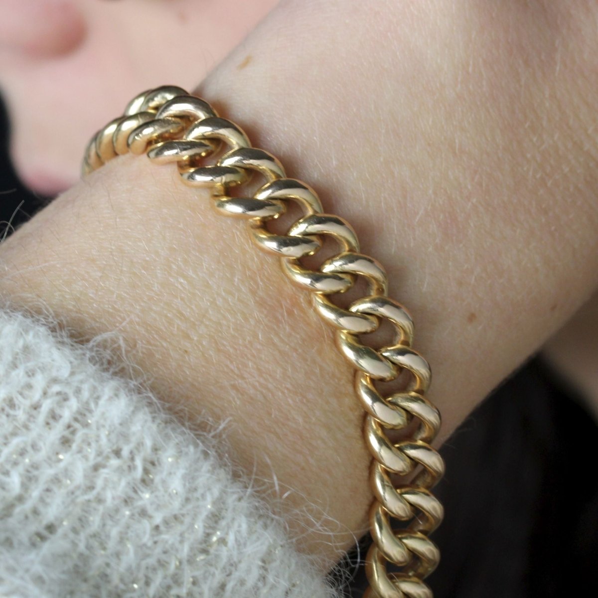 Gourmette massive en or vintage - Castafiore