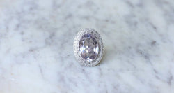 Grande Bague Art Déco Améthyste et Diamants - Castafiore
