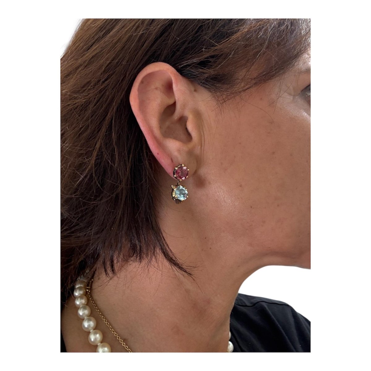 Gucci Le Marche Des Marseilles Cat Head Gold Gemstone Stud Earrings - Castafiore