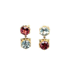 Gucci Le Marche Des Marseilles Cat Head Gold Gemstone Stud Earrings - Castafiore