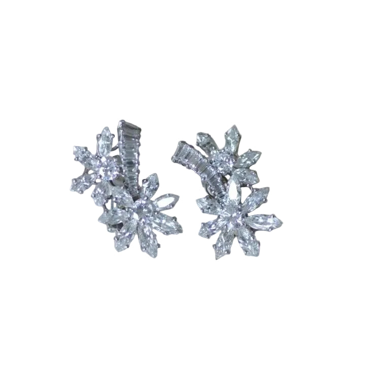Guillemin & Soulaine pour Fred Boucles d'Oreilles Fleur Diamants - Castafiore