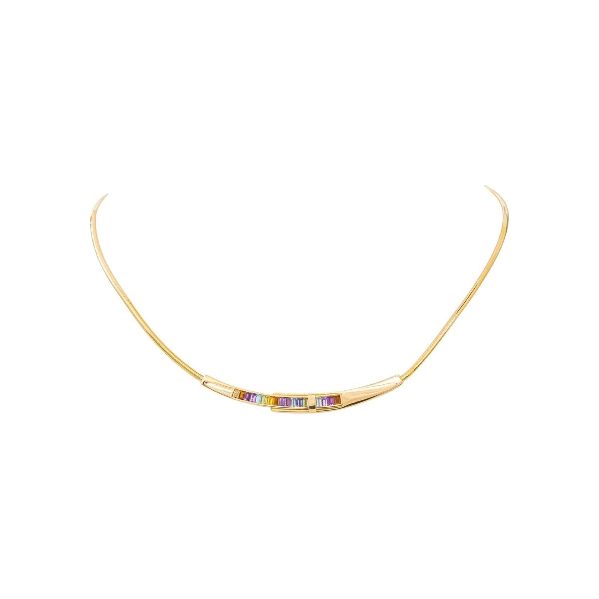 Guy Laroche Collier Maille oméga Or jaune Citrine - Castafiore