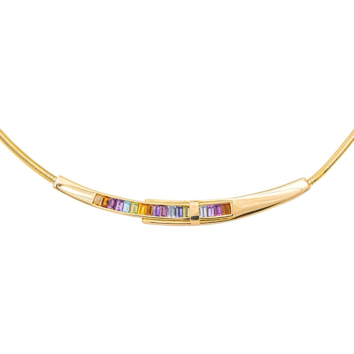 Guy Laroche Collier Maille oméga Or jaune Citrine - Castafiore