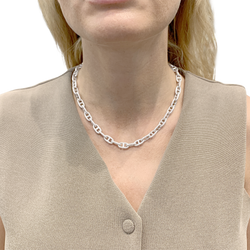 Collier Hermès "Chaîne d'ancre", en argent, petit modèle.