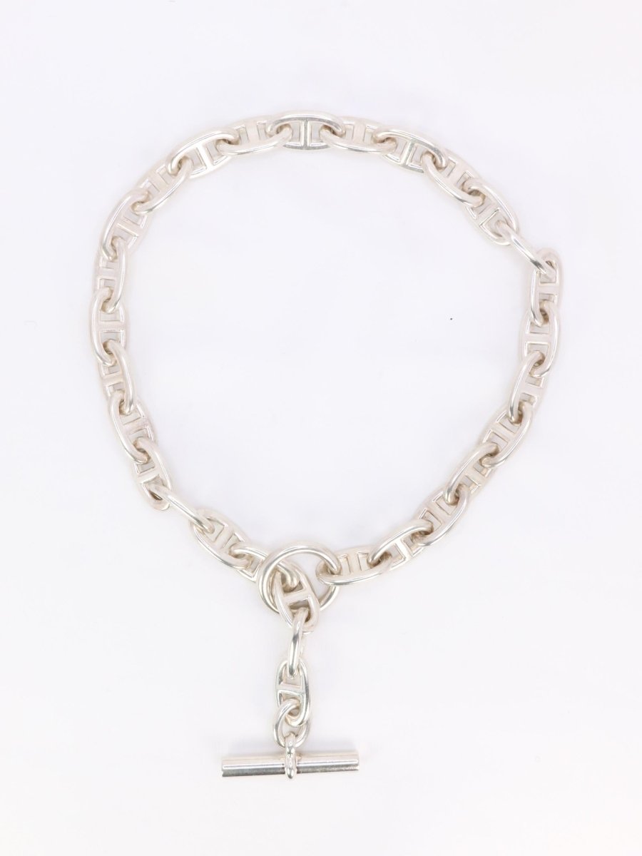 HERMES Collier argent chaîne d'ancre grand modele - Castafiore