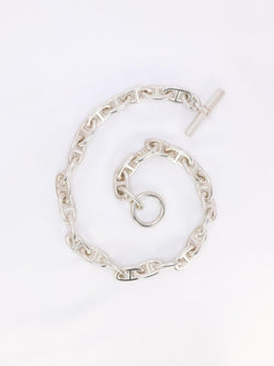 HERMES Collier argent chaîne d'ancre grand modele - Castafiore