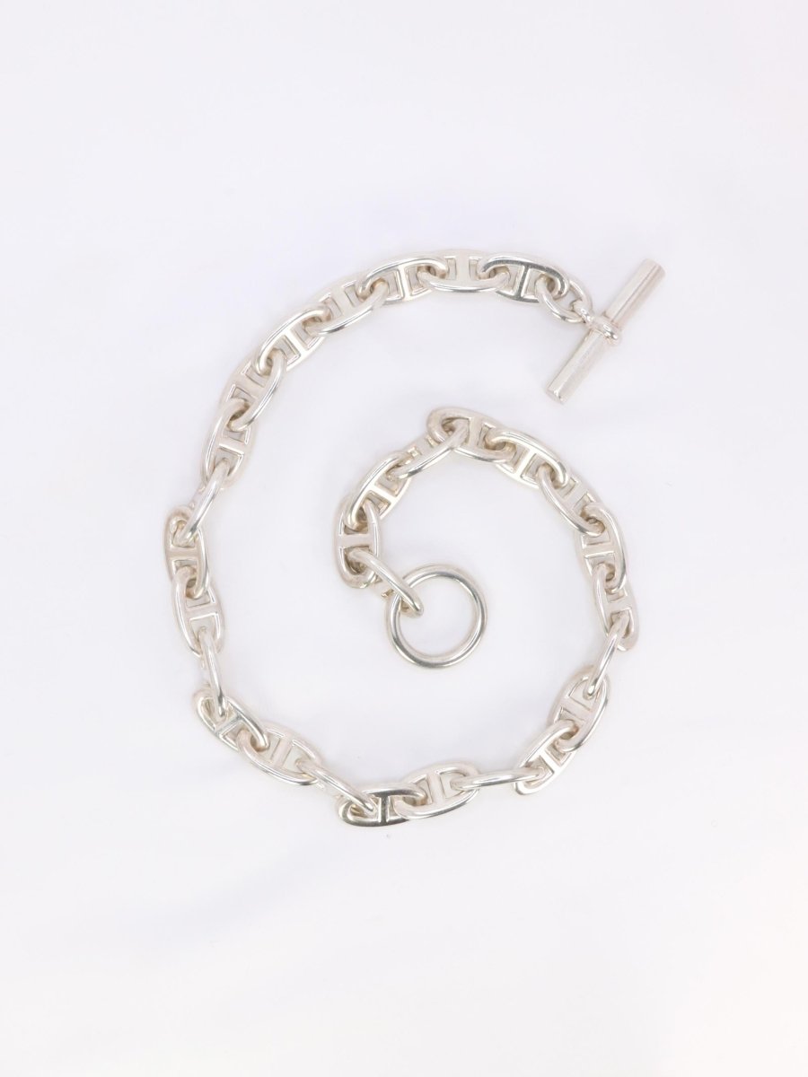 HERMES Collier argent chaîne d'ancre grand modele - Castafiore