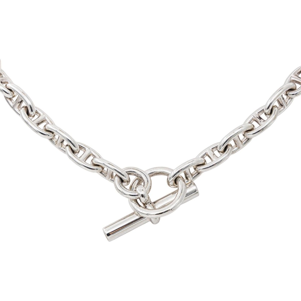 Hermès Collier Pierre Lefèvre Chaîne d'ancre Argent - Castafiore