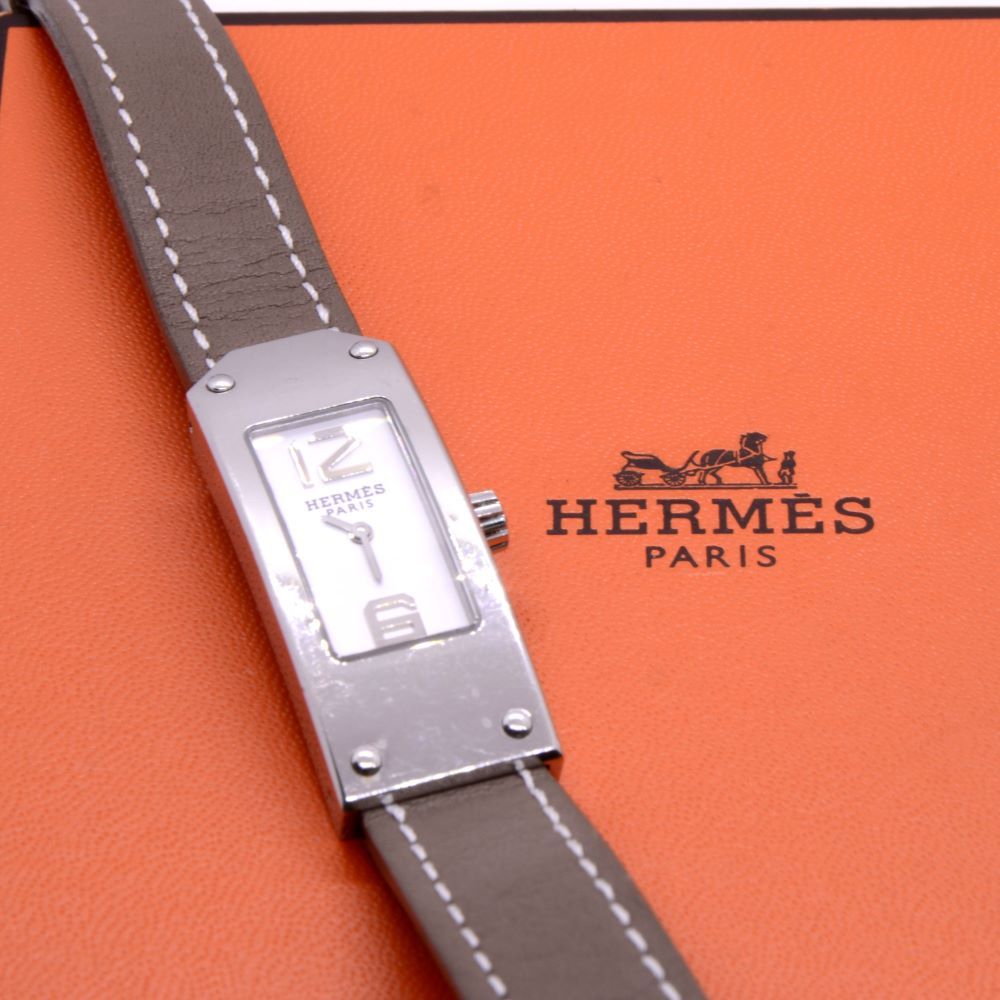 HERMÈS, montre Kelly II, écrin et papiers - Castafiore