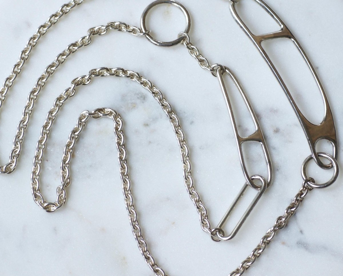 Hermès Sautoir Chaine d'Ancre Twist en Argent 100 cm - Castafiore