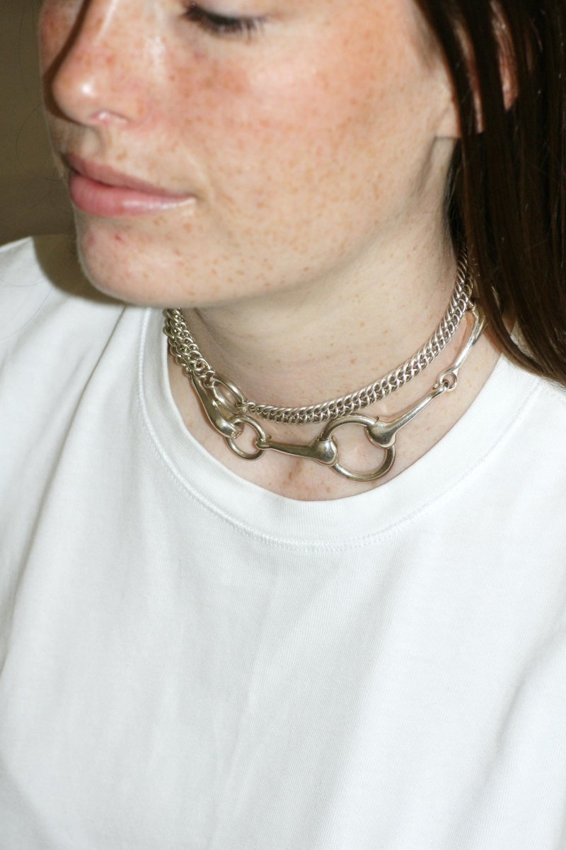 Hermès Sautoir Mors en Argent 73.00 cm - Castafiore