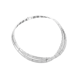 Collier Van Cleef & Arpels, "Avignon", or blanc, diamants.