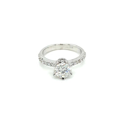 HRD Antwerp Certified 1 Carat Diamond Gold Engagement Ring (bague de fiançailles en or) - Castafiore