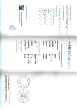 HRD Antwerp Certified 1 Carat Diamond Gold Engagement Ring (bague de fiançailles en or) - Castafiore