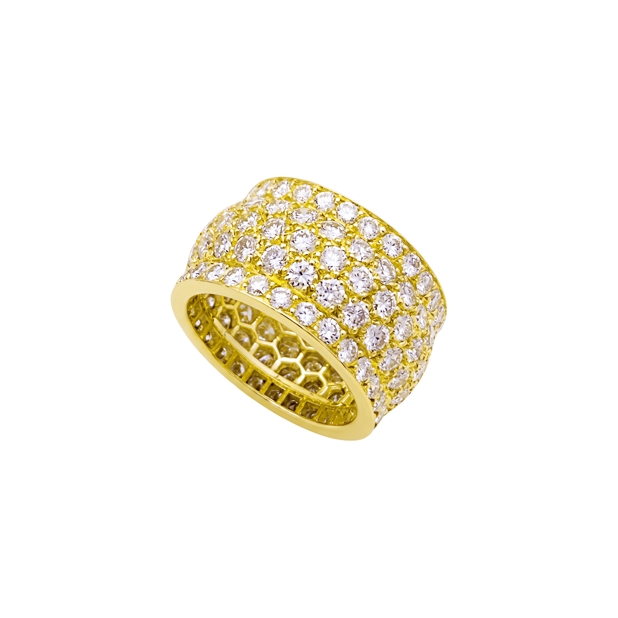Bague bandeau Cartier, « Nigeria », or jaune et diamants.
