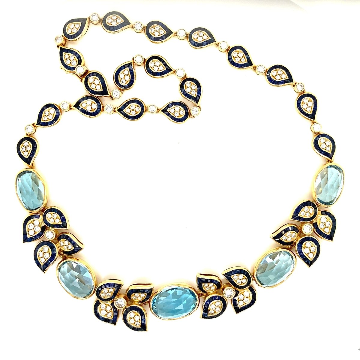 Illario Diamond Sapphire Topaz Cocktail Ring - Castafiore