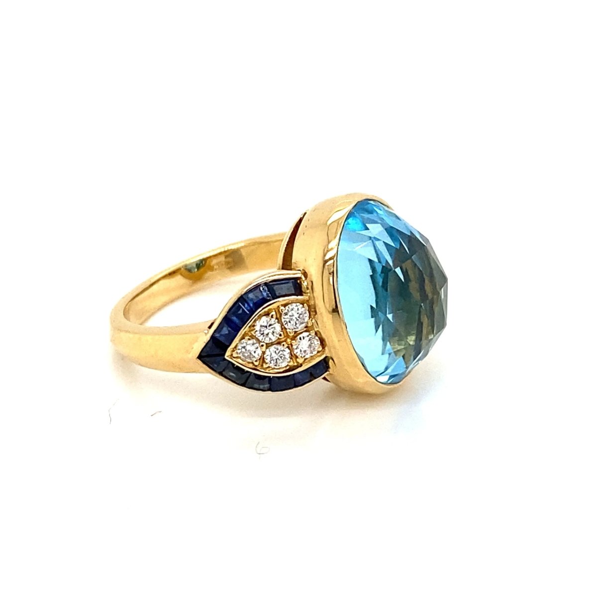 Illario Diamond Sapphire Topaz Cocktail Ring - Castafiore