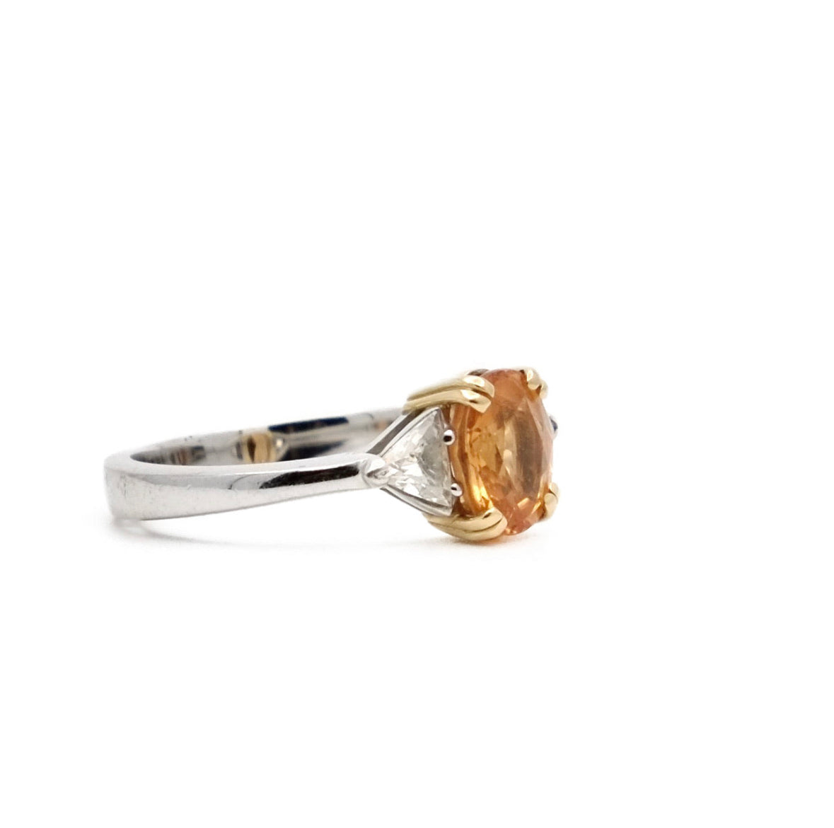 Ring spessartite garnet and diamonds