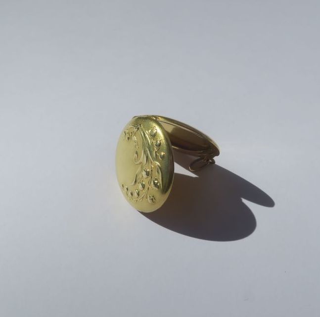 Important pendentif porte photo Muguet Art Nouveau - Castafiore