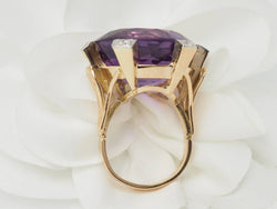 Importante Bague COCKTAIL en or rose, améthyste et diamants - Castafiore