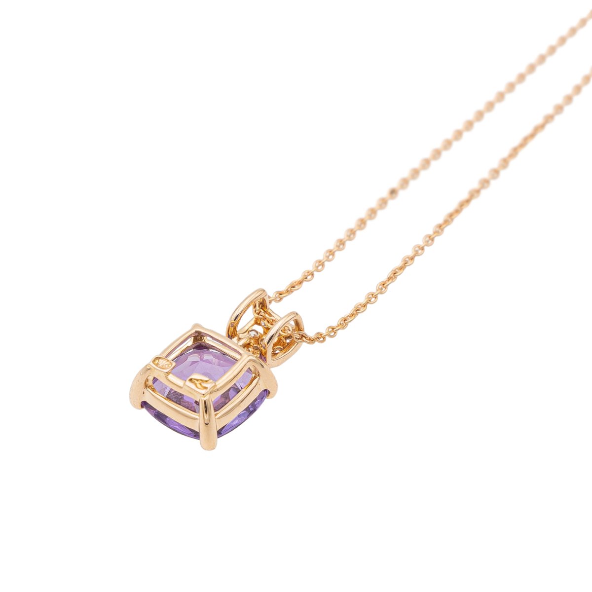 Isabelle Langlois Collier Pendentif Pavé de Paris Or rose Améthyste - Castafiore