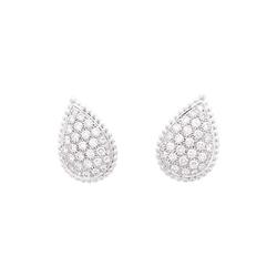 Boucles d'oreilles Boucheron "Serpent Bohème motif L", or blanc, diamants.