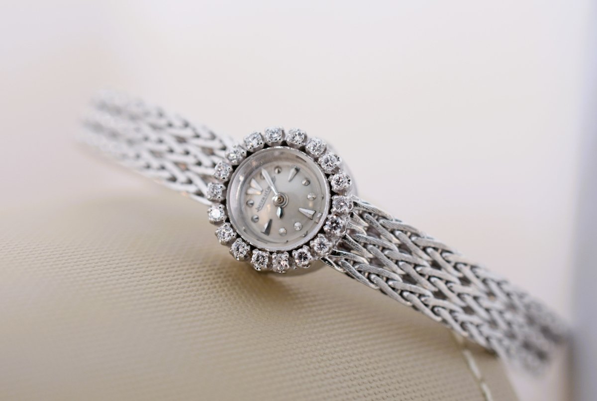 Jaeger - LeCoultre dame, entièrement or blanc 18 carats & diamants, vers 1960 - Castafiore