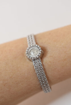 Jaeger - LeCoultre dame, entièrement or blanc 18 carats & diamants, vers 1960 - Castafiore