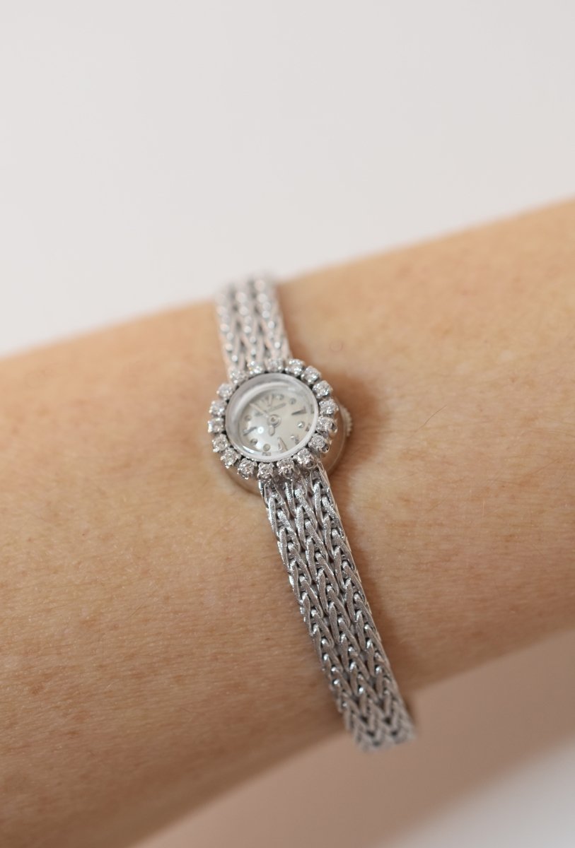 Jaeger - LeCoultre dame, entièrement or blanc 18 carats & diamants, vers 1960 - Castafiore