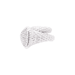 Bague BOUCHERON "Serpent Bohème motif L", or blanc, diamants.